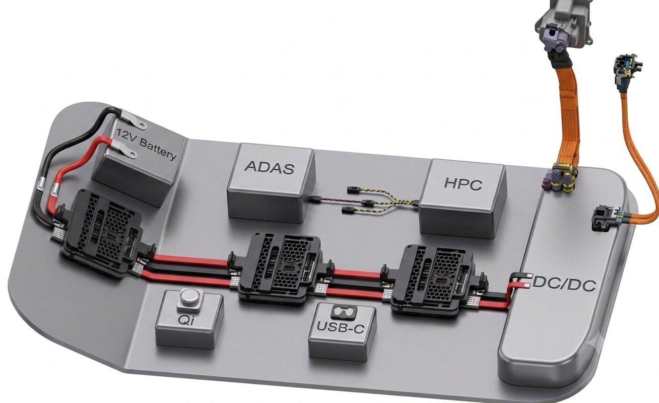 When connecting fixed conductor rails, positional deviations occur due to manufacturing tolerances or thermal expansion. With ODU DOCKING MATE® (see image) there finally is a pluggable alternative to screws. ODU DOCKING MATE® is a modular system of tolerance compensation contact systems that can be used specifically for the respective applications. The choice of system is determined by the offset to be compensated for between the two connections to be connected, the required performance and the installation space conditions. Fixed connection ends can be found in various areas in and on the vehicle. Production-related tolerances or thermal expansion should not be neglected. Connections between the so-called hairpin stator, as used in modern drives, and the inverter can now be made pluggable. The range of solutions is also ideal for modular battery packs and the power electronics mounted on them.