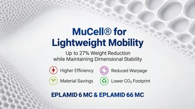 MuCell®-Lösungen für Leichtbau im Automobilbereich unter Verwendung der technischen Kunststoffe Epsan EPLAMID 6 MC und EPLAMID 66 MC MuCell®-Lösungen zur Gewichtsreduzierung für die Zukunft der Mobilität