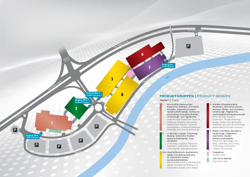 IZB Hallenkonzept 2026; 6 Hallen in Produktgruppen aufgeteilt