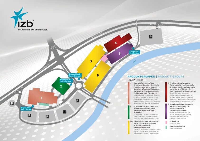IZB Hallenkonzept 2026; 6 Hallen in Produktgruppen aufgeteilt